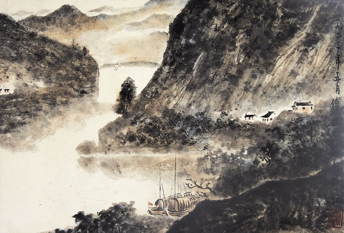 傅抱石山水清音图轴- 故宫博物院
