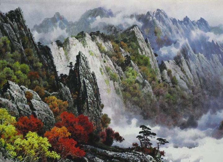朝鲜风韵山水画
