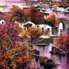 宁静淡美山水画