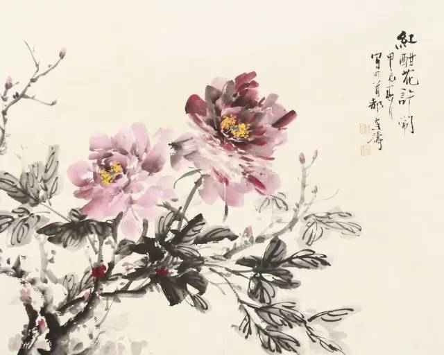 雪涛画牡丹